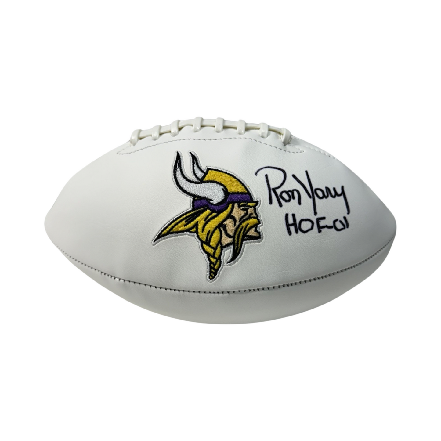 Ron Yary Autographed Minnesota Vikings Logo Football "HOF 01" Inscription Schwartz Sports
