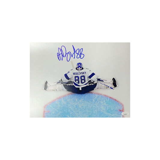 Andrei Vasilevskiy Autographed Tampa Bay Lightning Goal Stance 11x14 JSA