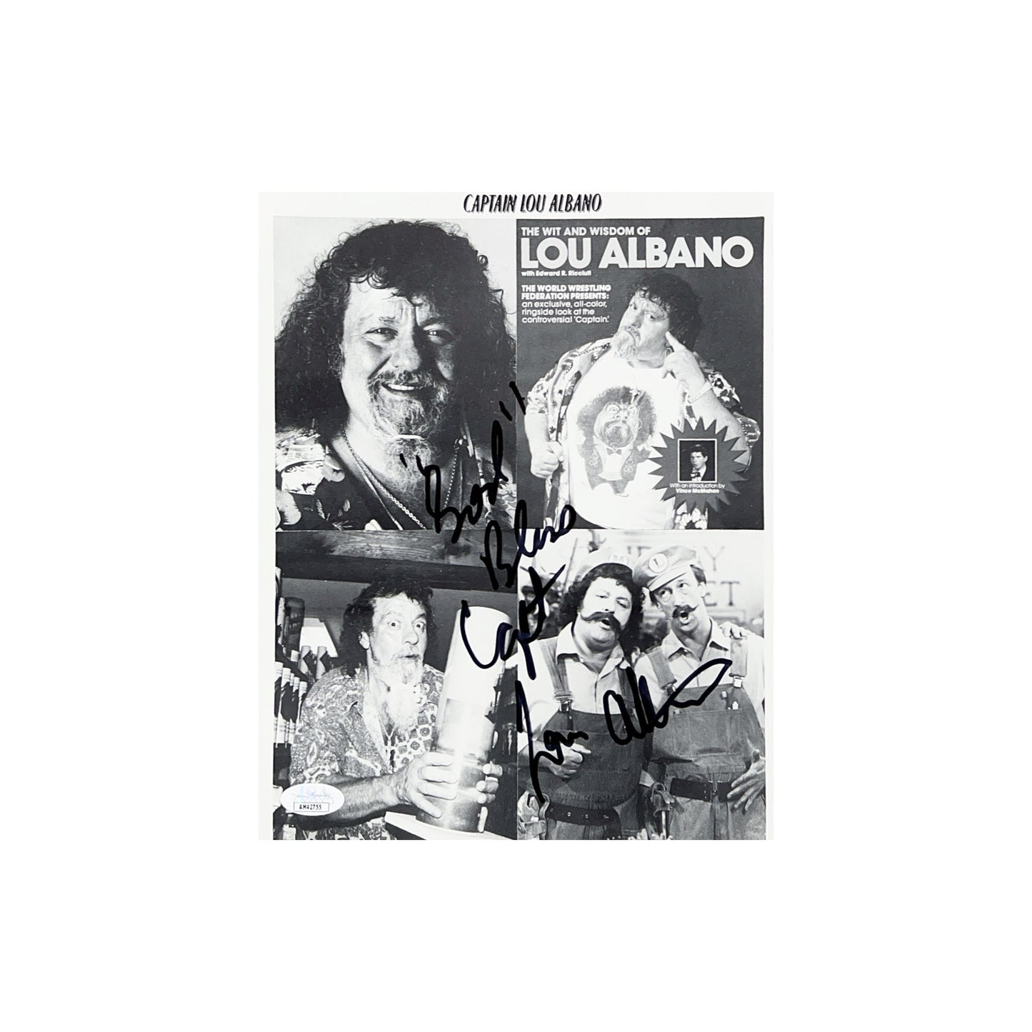 Lou Albano Autographed WWE 8x10 JSA