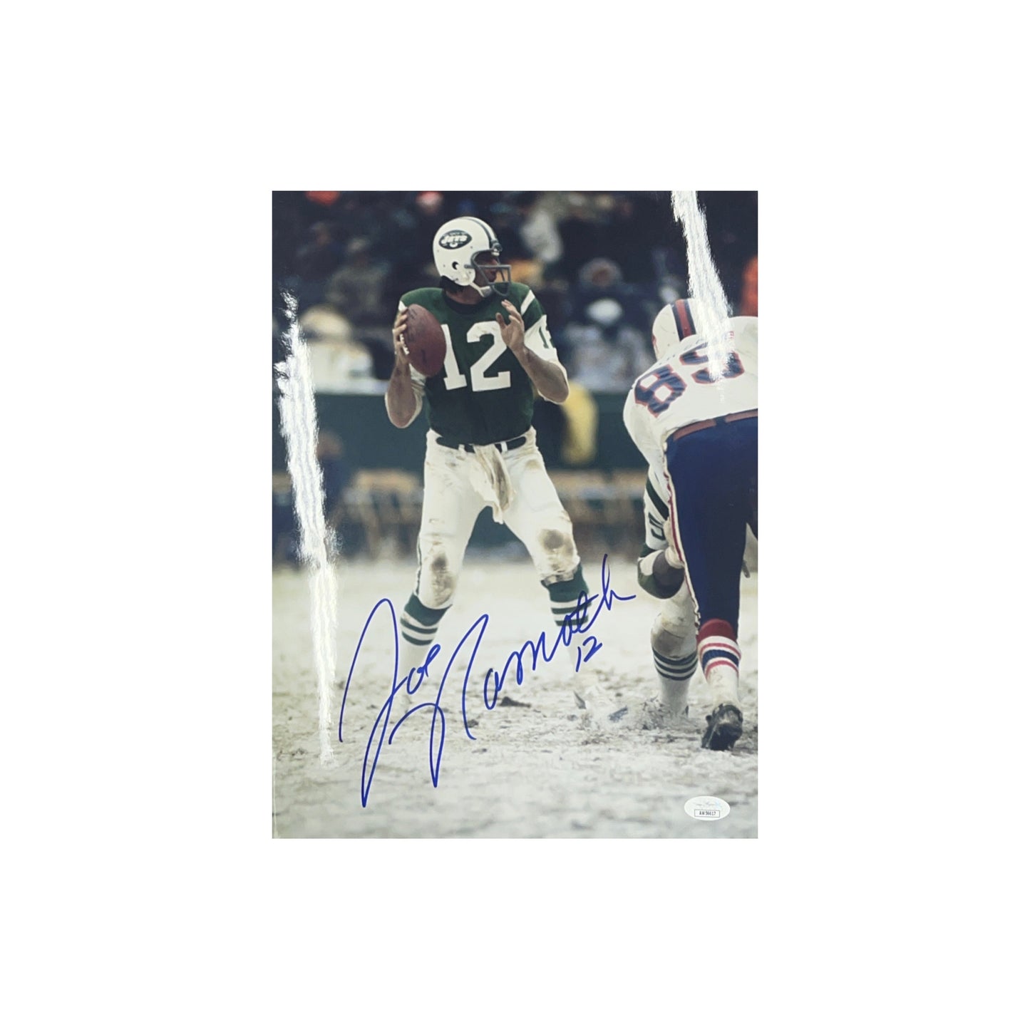 Joe Namath Autographed New York Jets Snow 11x14 JSA