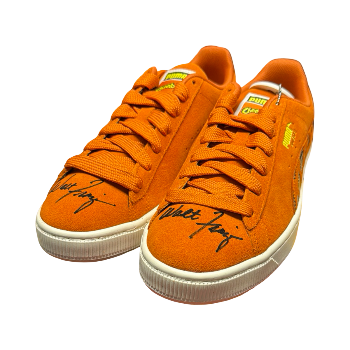 Walt Clyde Frazier Autographed Puma Cheeto Suede Signed JSA COA Double Signed