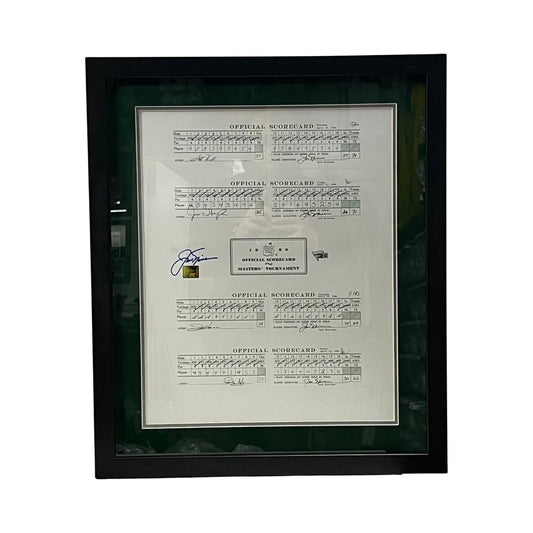 Jack Nicklaus Autographed PGA Golf Masters Scorecard Framed 16x20 Fanatics