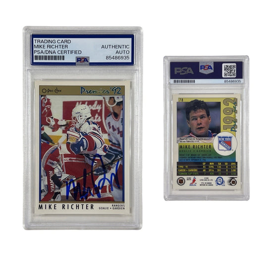 1992 Mike Richter Autographed Premier '92 O-Pee-Chee #78 Authentic Auto