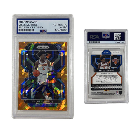 2021 Miles McBride Autograhed Rookie Card Panini Prizm Orange #283 Auth Auto