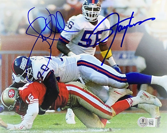 Lawrence Taylor & Leonard Marshall Autographed New York Giants 8x10 Beckett