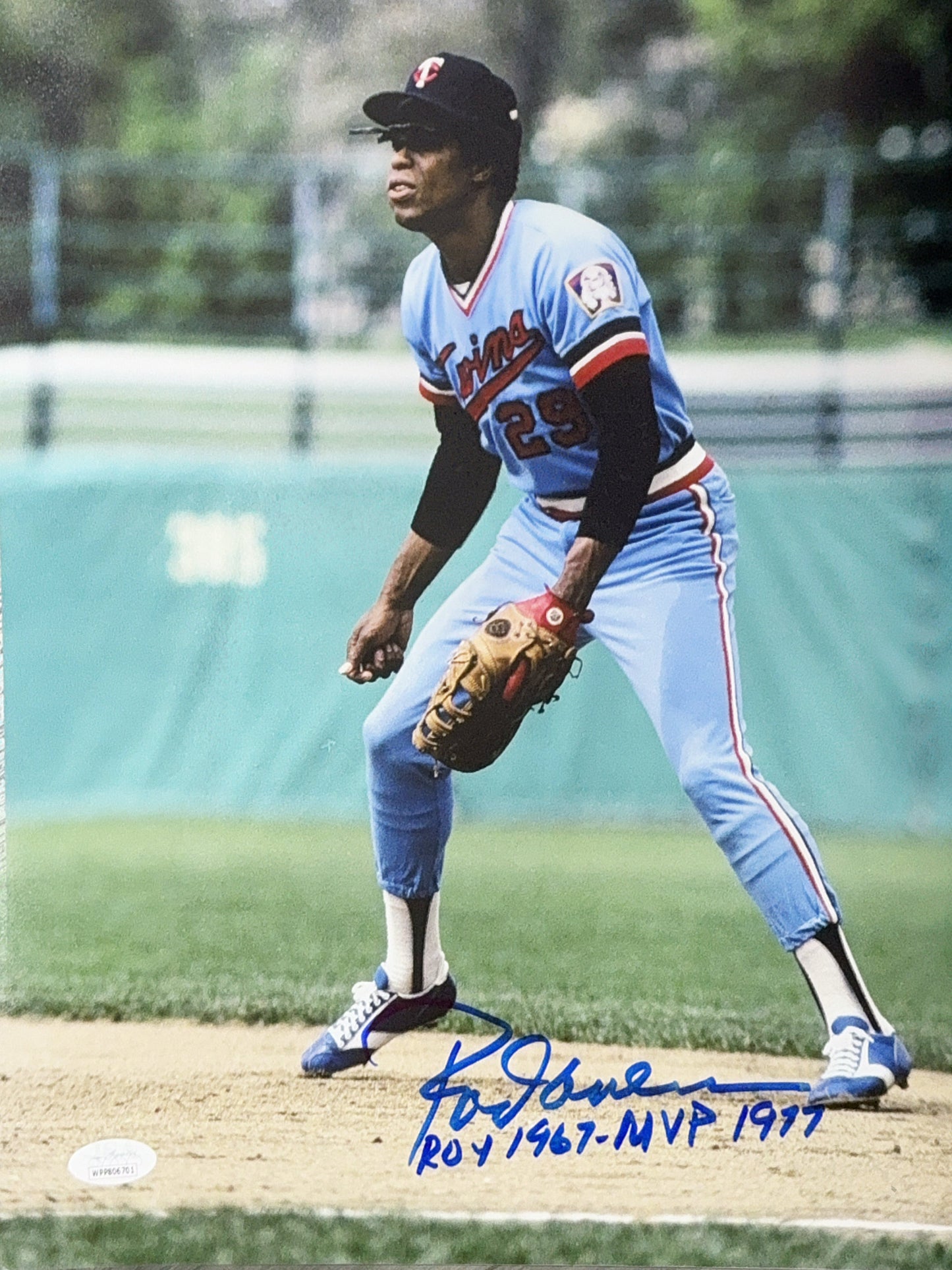 Rod Carew Autographed Minnesota Twins ROY 1967-MVP 1977 11x14 JSA