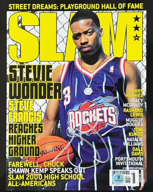 Steve Francis Autographed Houston Rockets SLAM Magazine 8x10 Beckett - Framed