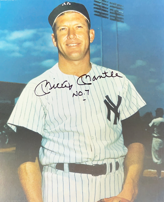 Mickey Mantle Autographed New York Yankees Smile Color 8x10 JSA