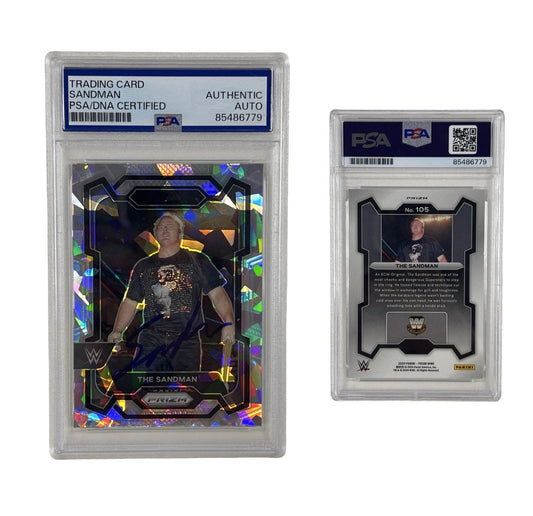 2024 The Sandman Autographed WWE Panini Prizm Reflector #105 PSA Authentic Auto