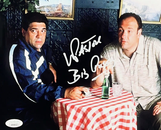 Vincent Pastore Sopranos Red Picnic Table Autographed 8x10 "Big Pussy" Inscribed JSA