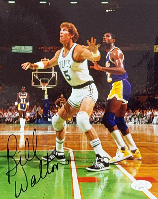 Bill Walton Autographed Boston Celtics Boxing Out Magic 8x10 JSA