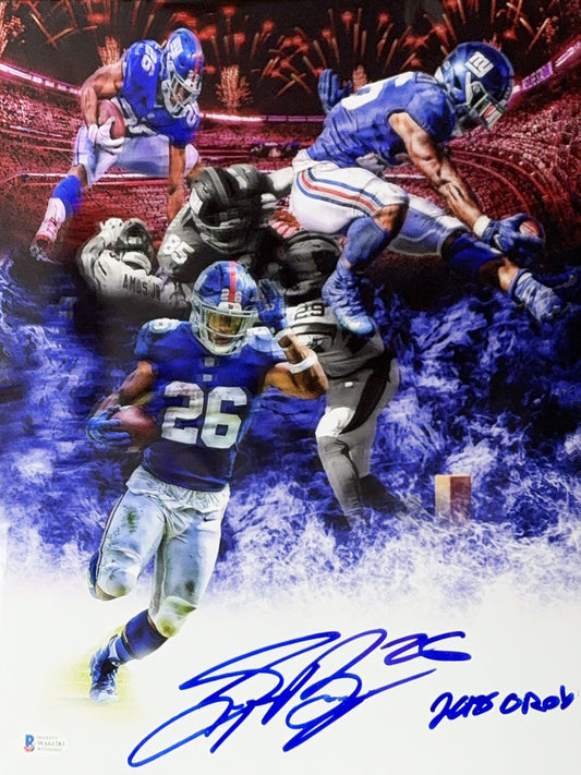 Saquon Barkley Autographed New York Giants Collage "2018 ROY" 11x14 Beckett