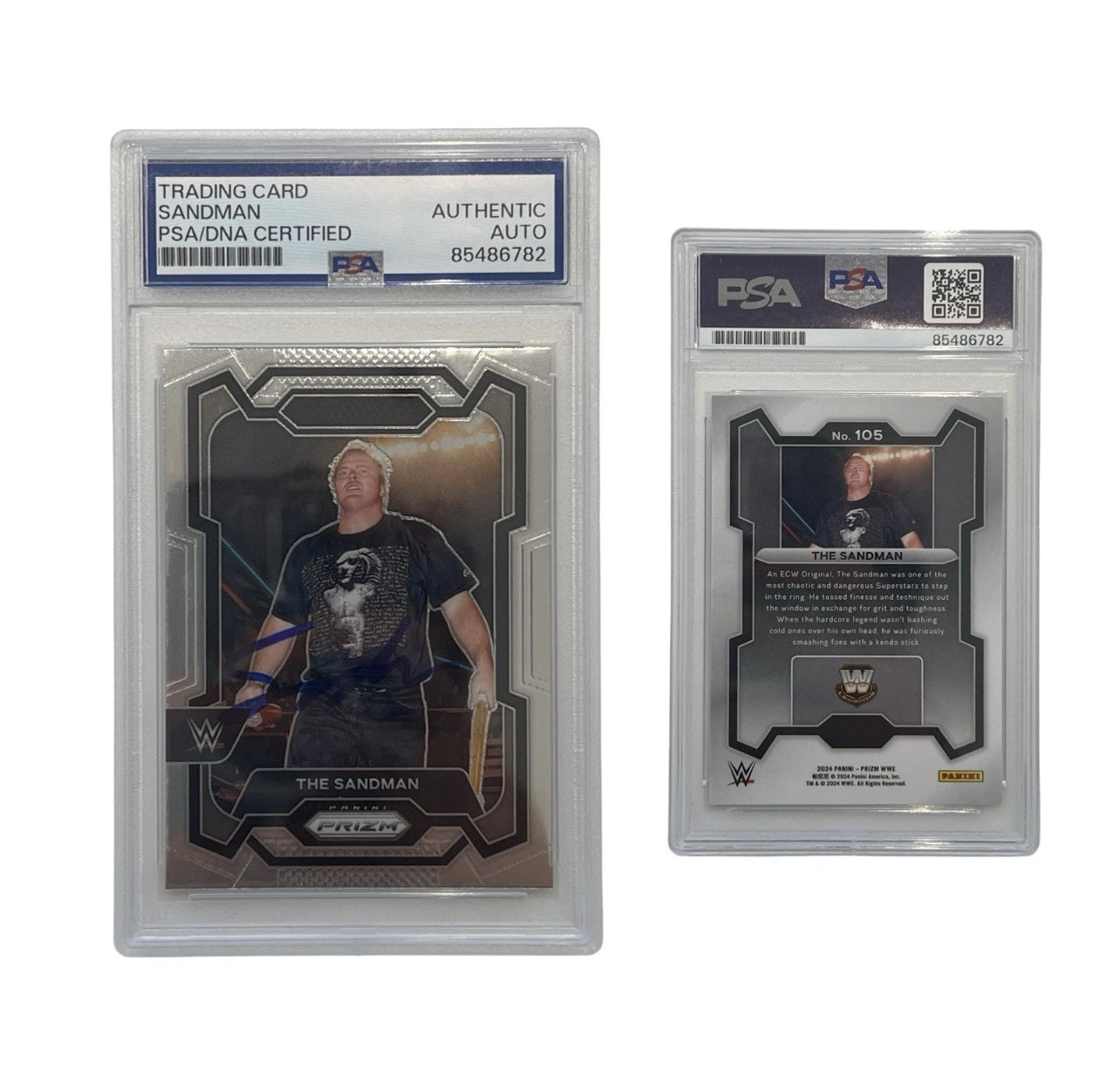 2024 The Sandman Autographed WWE Panini Prizm #105 PSA Authentic Auto