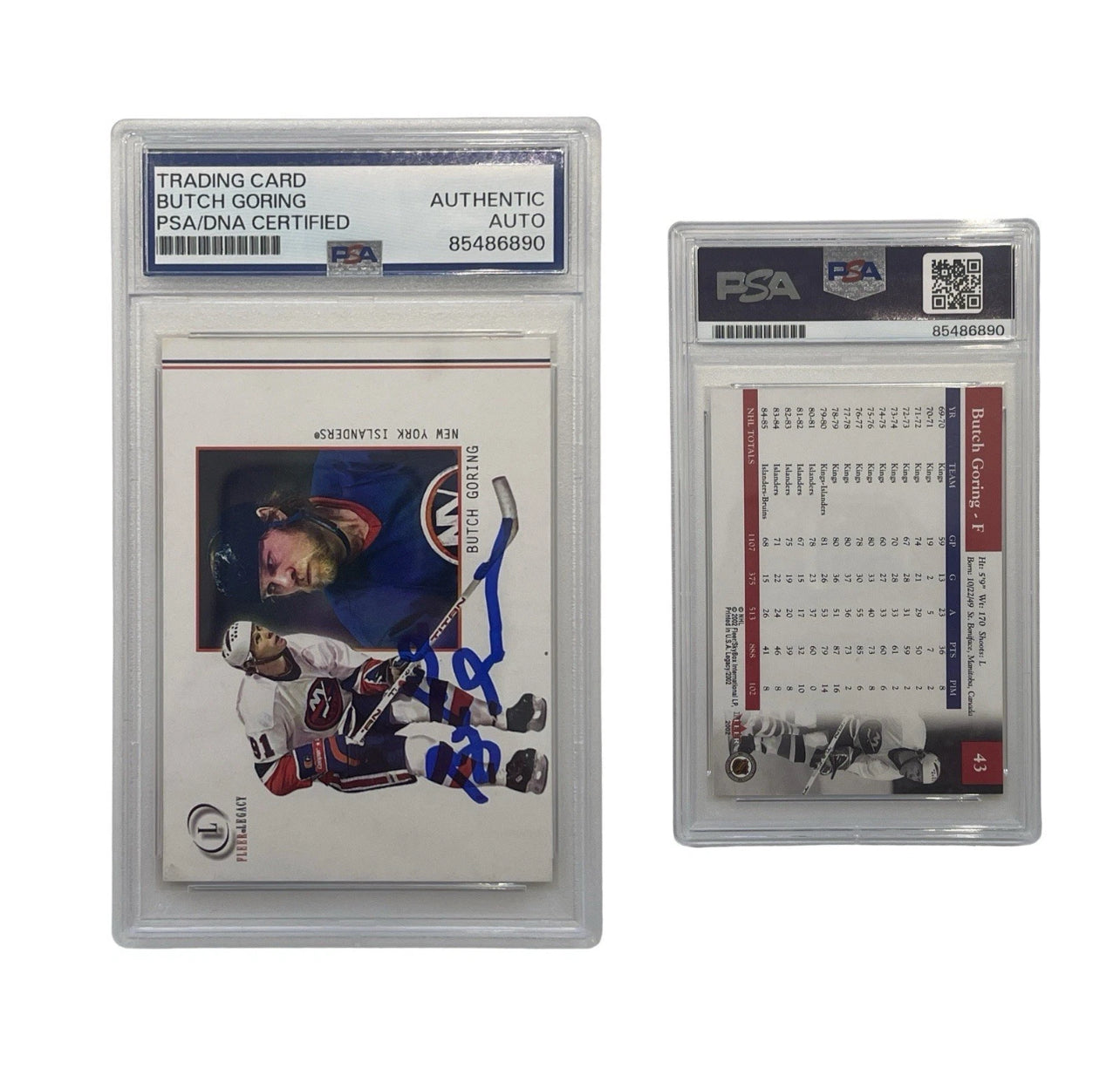 2002 Butch Goring Autographed Fleer Legacy #43 PSA Authentic Auto