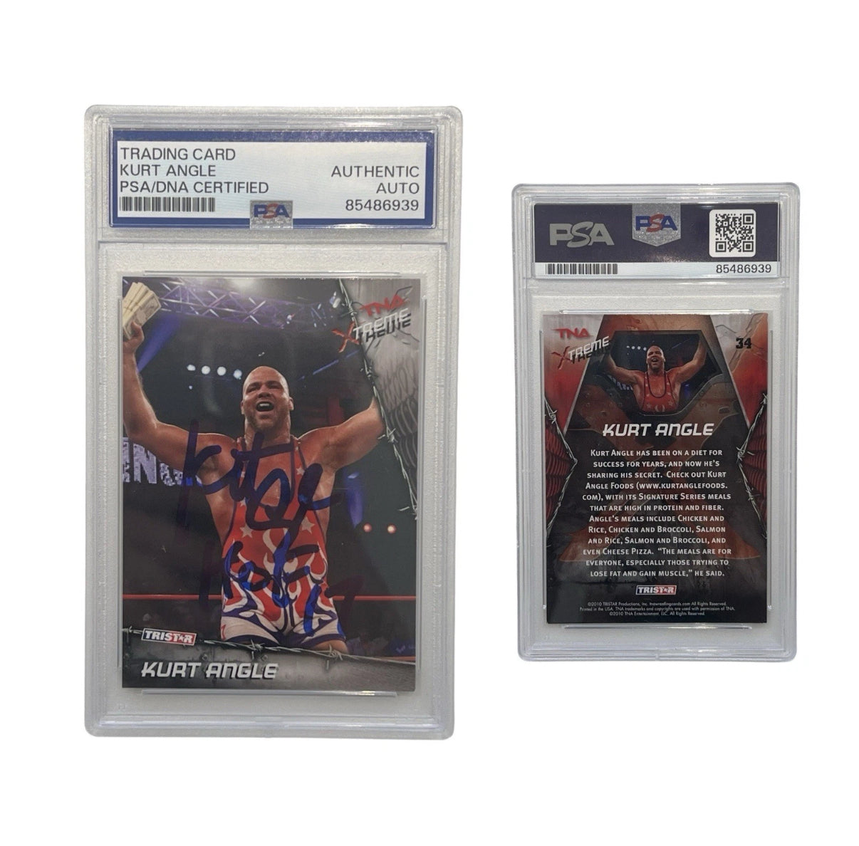 2010 Kurt Angle Autographed WWE TriStar TNA Xtreme #34 PSA Authentic Auto
