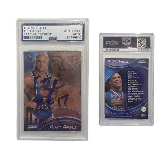2004 Kurt Angle WWE Smack Down S10 Topps PSA Authentic Auto