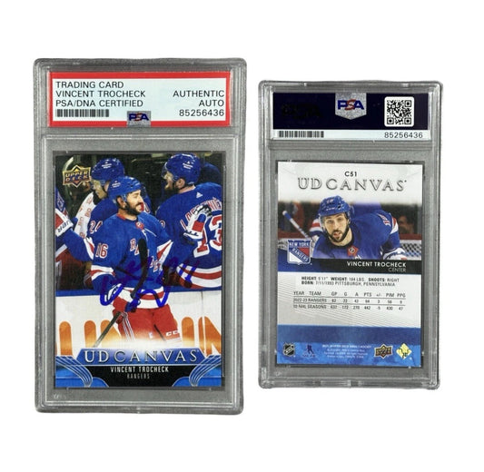 2023 Vincent Trocheck Autographed UD Canvas Upper Deck C51 PSA Authentic Auto