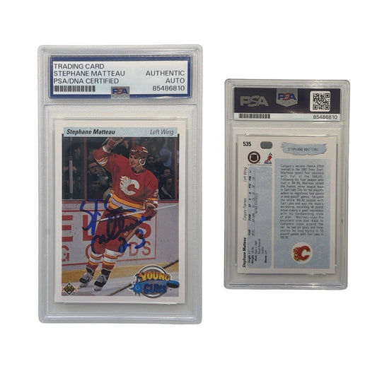 1990 Stephane Matteau Autographed Young Guns Upper Deck #535 PSA Authentic Auto