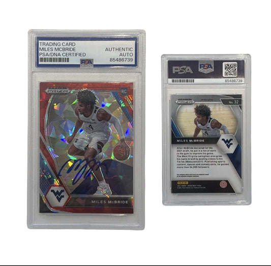 2021 Miles McBride Autographed Rookie Card Panini Prizm #32 PSA Auth Auto