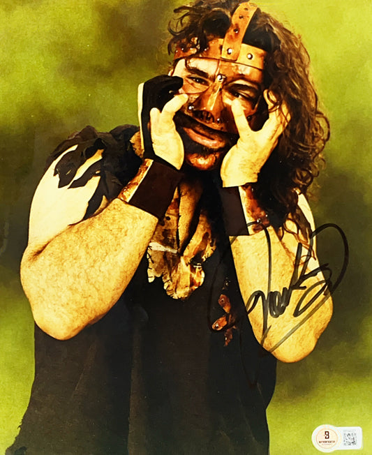 Mick Foley Mankind in Mask Autographed 8x10 Beckett