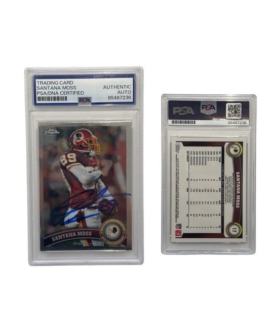 2011 Santana Moss Autographed Topps Chrome #17 PSA Authentic Auto