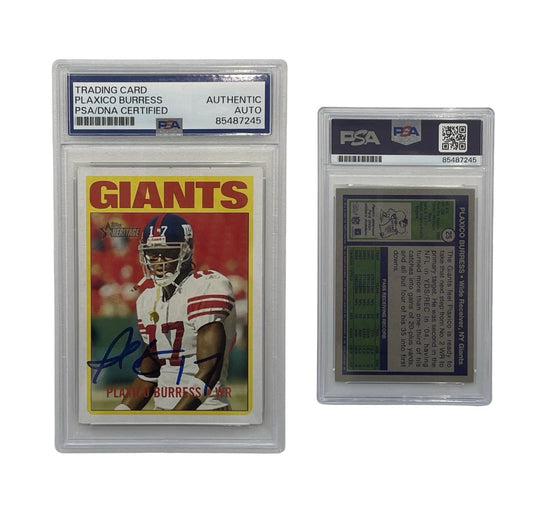 2005 Plaxico Burress Autographed Topps Heritage #25 PSA Authentic Auto