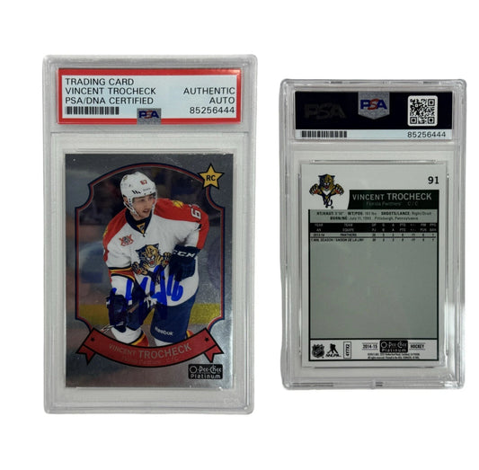 2015 Vincent Trocheck Autographed RC O-Pee-Chee Platinum #91 PSA Auth Auto