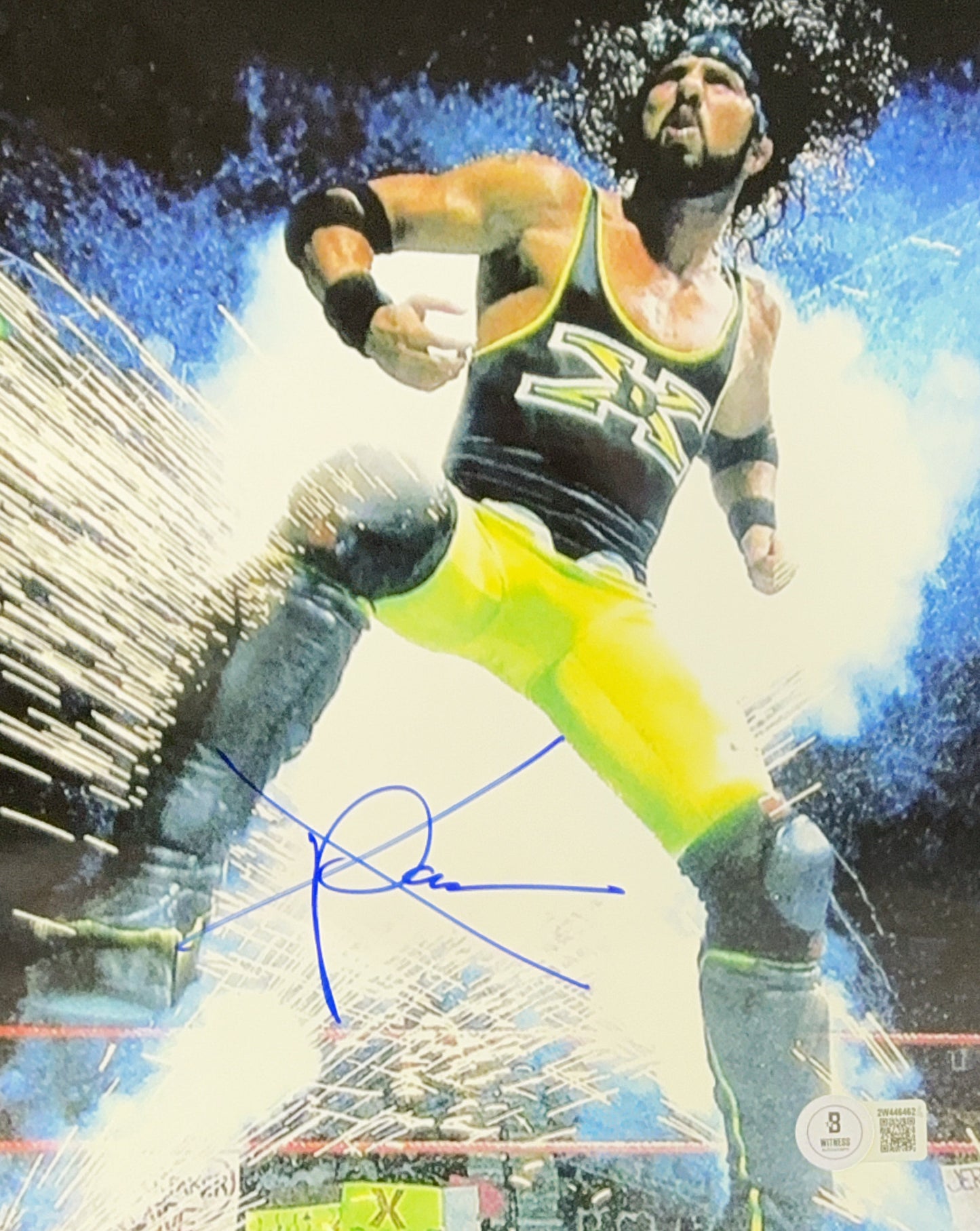 X-Pac Autographed WWE Background Explosion Vertical 16x20 Beckett