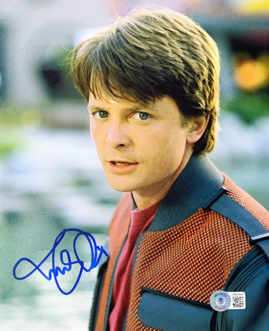 Michael J Fox Autographed Back to the Future 8x10 Beckett - Unframed