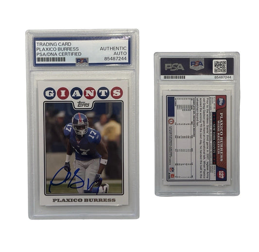 2008 Plaxico Burress Autographed Topps #127 PSA Authentic Auto