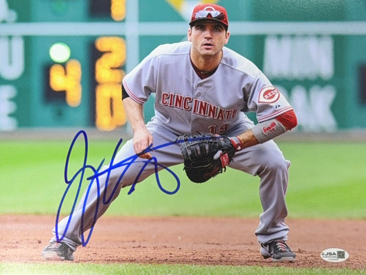 Joey Votto Autographed Cincinnati Reds Fielding 11x14 JSA