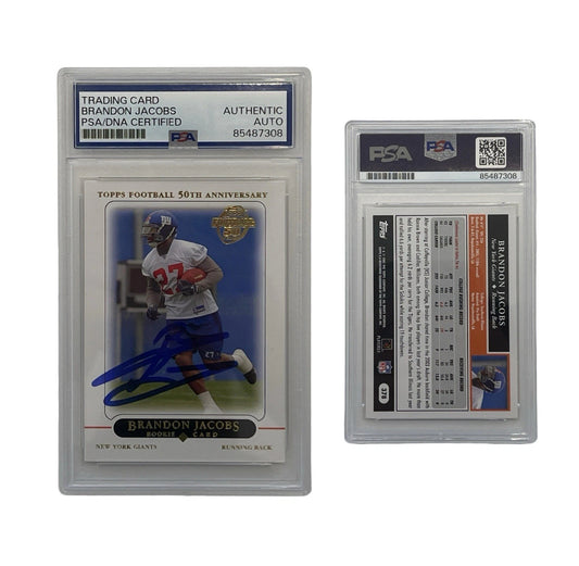 2005 Brandon Jacobs Signed Topps 50th Anniversary Rookie Card #378 PSA Auth Auto