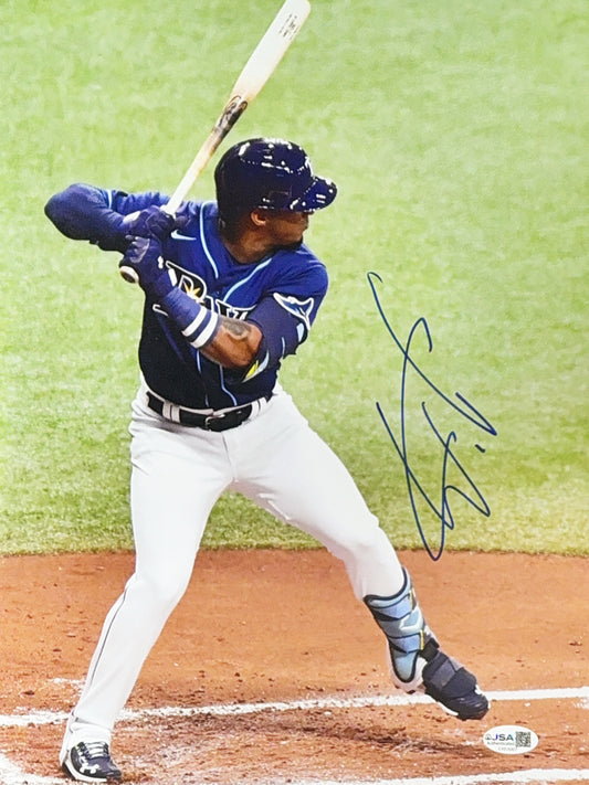 Wander Franco Autographed Tampa Bay Rays Batting Stance 11x14 JSA