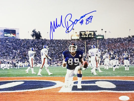 Mark Bavaro Autographed New York Giants End Zone Kneel 11x14 JSA