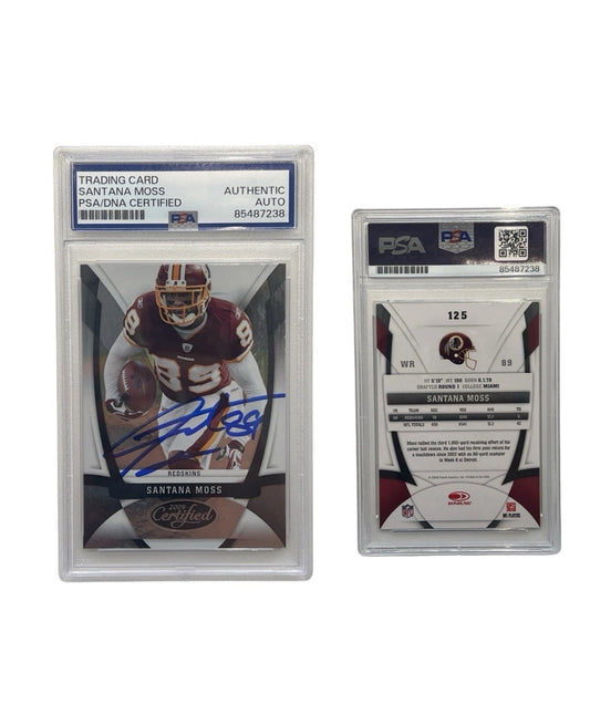 2009 Santana Moss Autographed Panini Donruss #125 PSA Authentic Auto