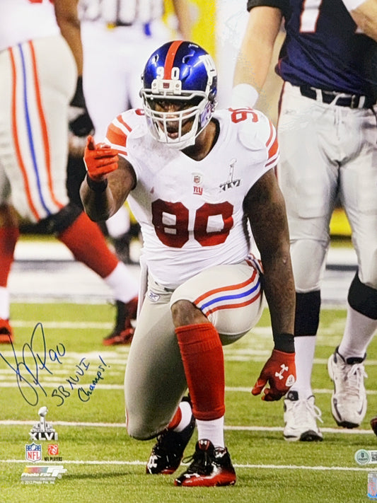 Jason Pierre-Paul Autographed New York Giants Finger Point 16x20 Beckett