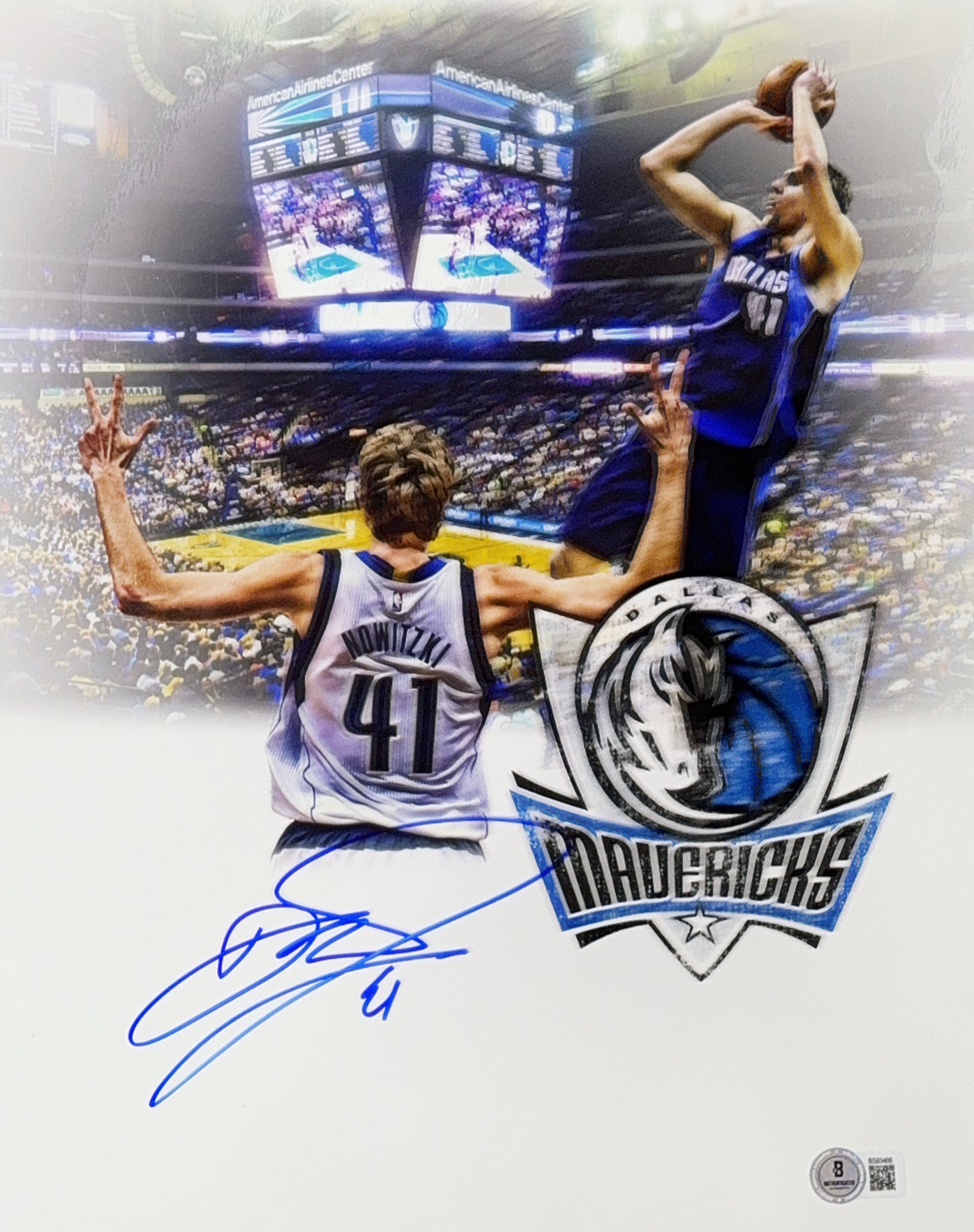 Dirk Nowitzki Autographed Dallas Mavericks Collage 11x14 Beckett