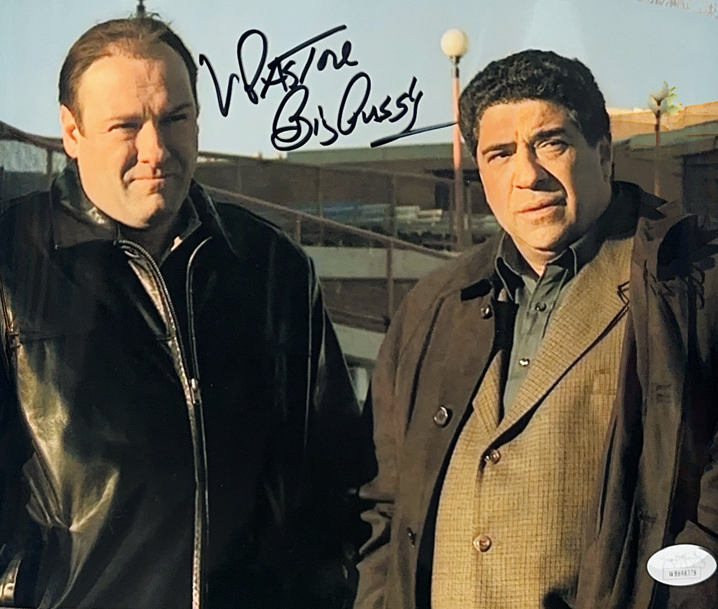 Vincent Pastore With Tony Sopranos Autographed 8x10 "Big Pussy" Inscribed JSA