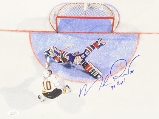 Mike Richter Autographed New York Rangers Stop On Bure 11x14 JSA