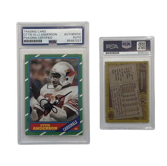 1986 Ottis Anderson Autographed Topps #329 PSA Authentic Auto