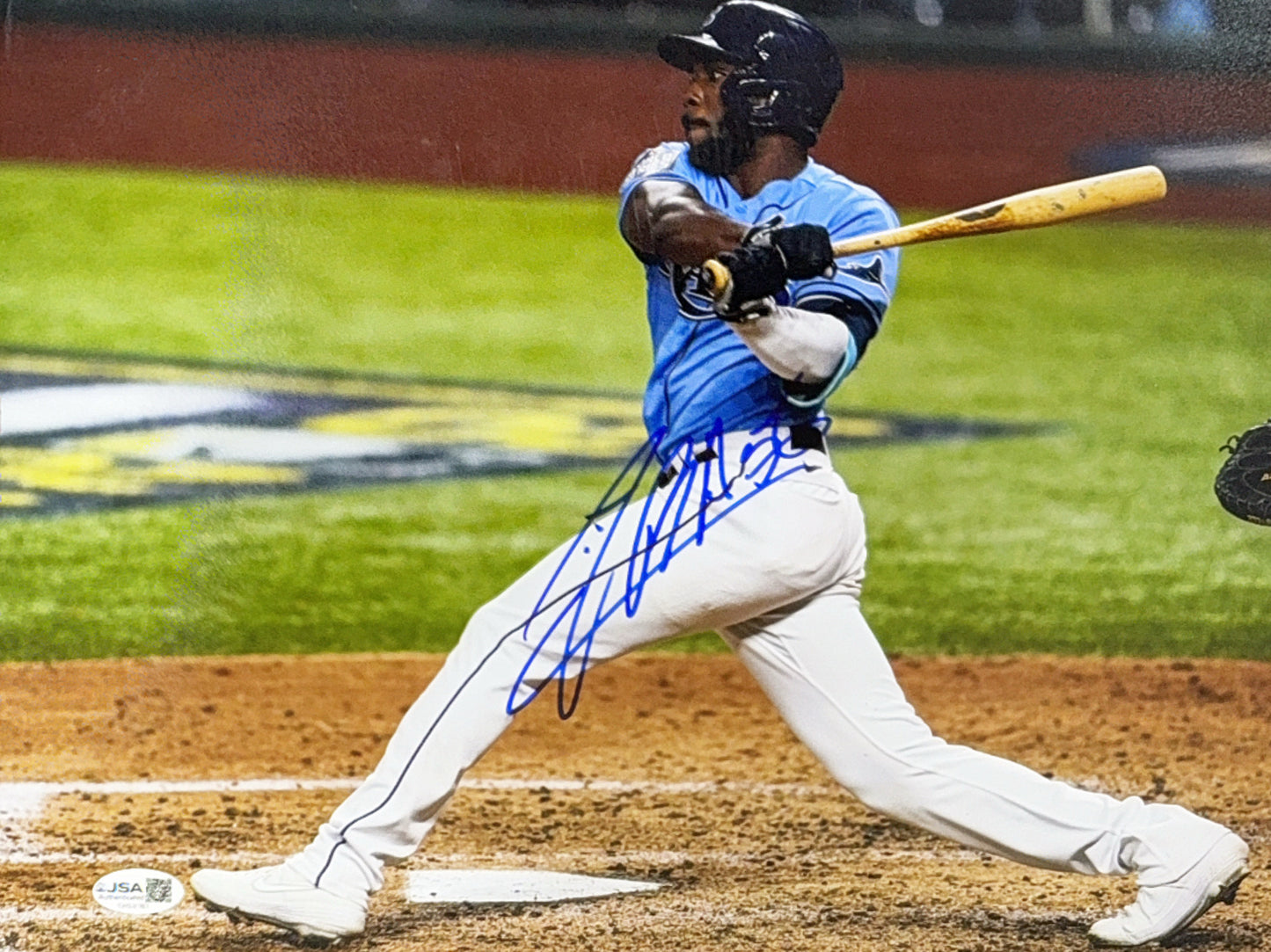 Randy Arozarena Autographed Tampa Bay Rays Batting 11x14 JSA