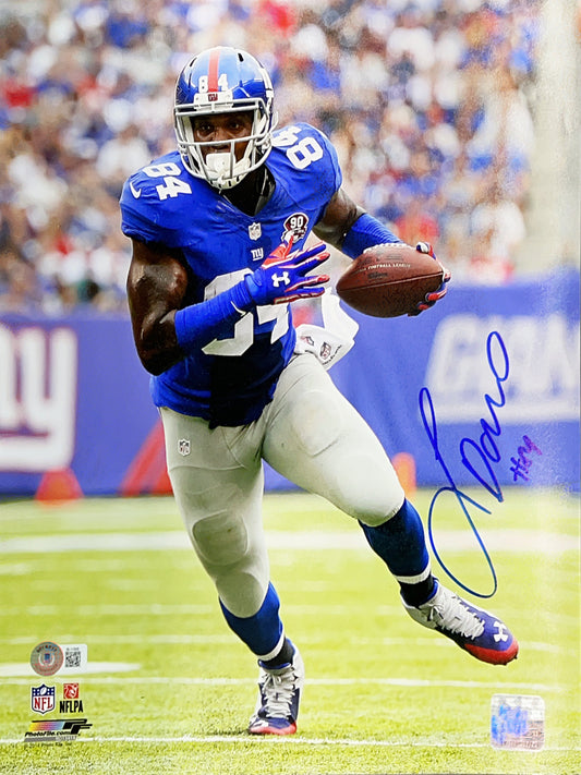 Larry Donnell Autographed New York Giants Running 11X14 Beckett