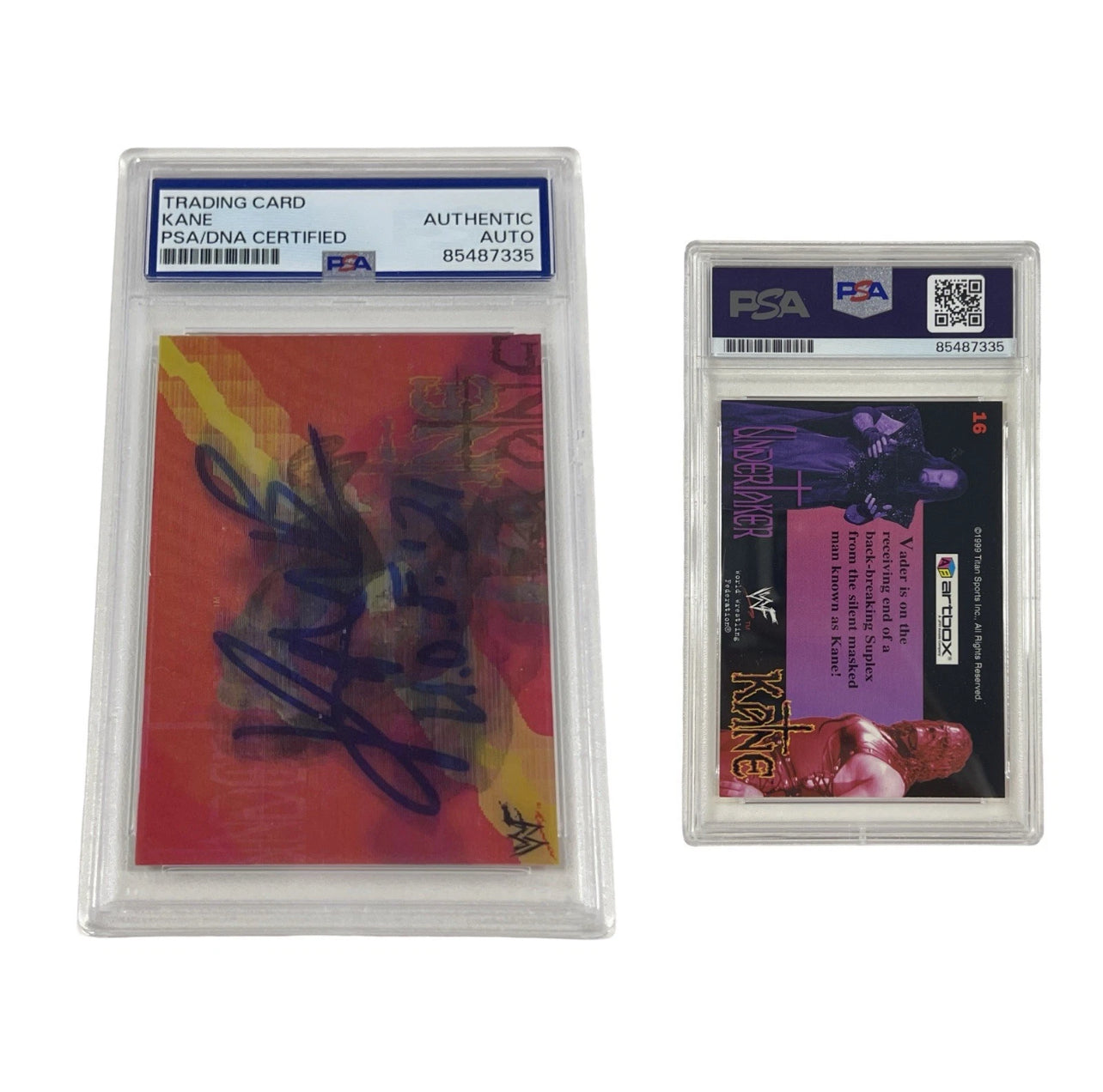 1999 Kane Autographed WWF Titan Sports #16 Authentic Auto