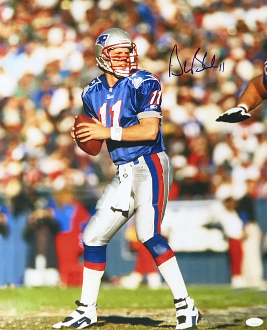 Drew Bledsoe Autographed New England Patriots 16x20 JSA