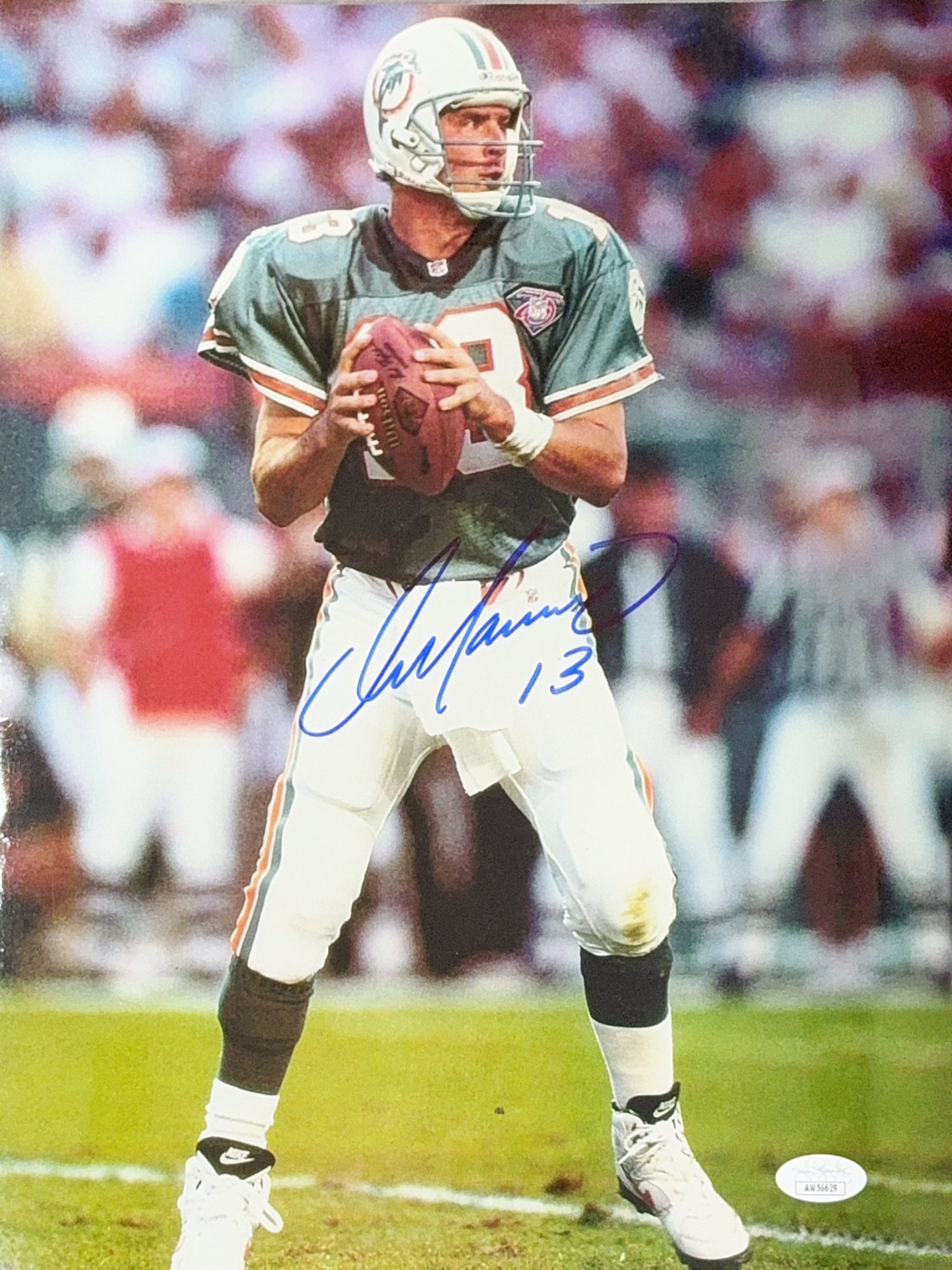 Dan Marino Autographed Miami Dolphins Green Jersey 11x14 JSA