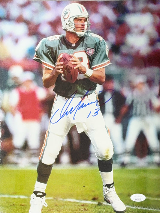 Dan Marino Autographed Miami Dolphins Green Jersey 11x14 JSA