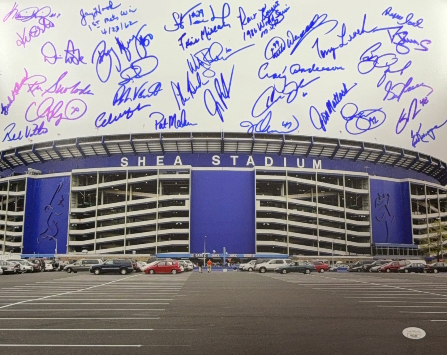 New York Mets Greats Autographed Shea Stadium Outside 16x20 JSA