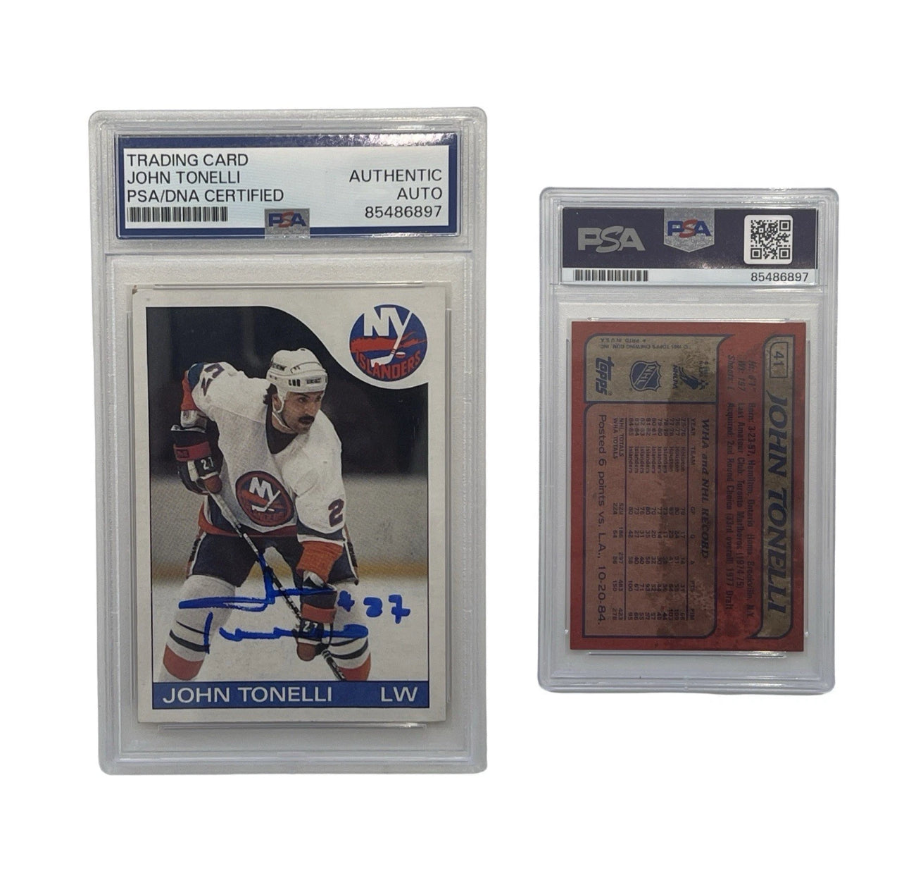 1985 John Tonelli Autographed Topps #41 PSA Authentic Auto