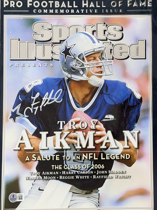 Troy Aikman Autographed Dallas Cowboys Sports Illustrated 11x14 Beckett