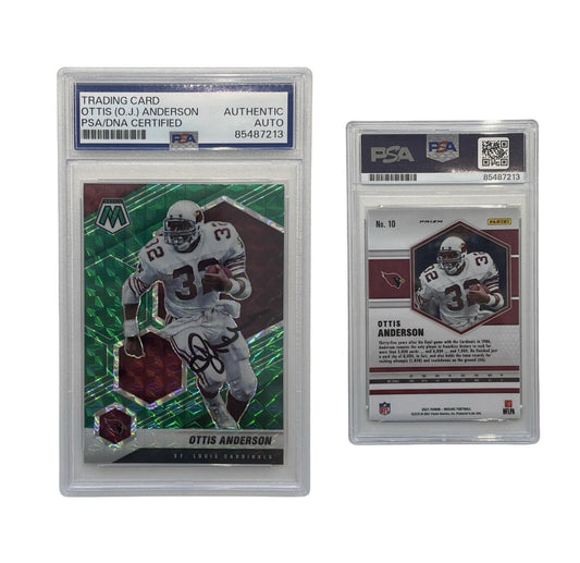 2021 Ottis Anderson Autographed Panini Mosaic Green Reactive #10 PSA Auto Auth